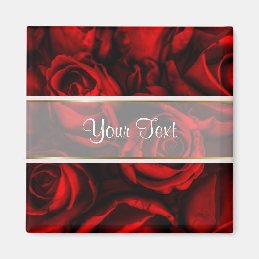 Aimant Élégance Rose Rouge (Devant)