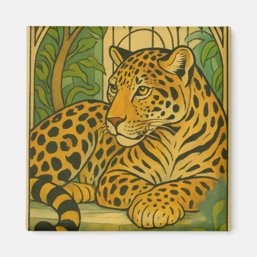 Aimant Élégance stylisée de la jungle (Devant)