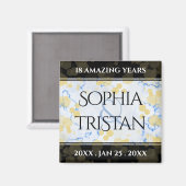 Aimant Élégant 18ème anniversaire de Mariage de porcelain (Recto/Verso)