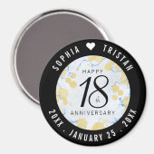 Aimant Élégant 18ème anniversaire de Mariage de porcelain (Recto/Verso)