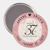 Aimant Élégant 37e anniversaire du Mariage Alabaster (Recto/Verso)