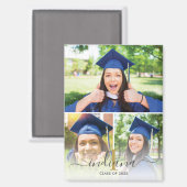 Aimant Élégant 3 Monogramme photo Diplôme personnalisé 20 (Recto/Verso)