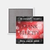 Aimant Élégant 40ème 80ème anniversaire de Ruby Mariage (Recto/Verso)