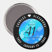 Aimant Élégant 41ème anniversaire Mariage de Topaz Bleu (Recto/Verso)