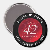 Aimant Élégant 42e anniversaire du Mariage Jasper (Recto/Verso)