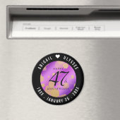 Aimant Élégant 47e Anniversaire de Mariage Améthyste (In Situ (Lave-vaisselle))