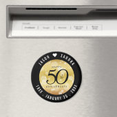 Aimant Élégant 50e anniversaire de Mariage d'or (In Situ (Lave-vaisselle))