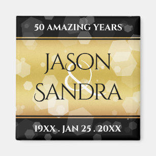 Aimant Élégant 50e anniversaire de Mariage d'or