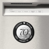 Aimant Élégant 70e anniversaire de Mariage Platinum (In Situ (Lave-vaisselle))