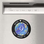 Aimant Élégant 9e anniversaire Mariage Lapis Lazuli (In Situ (Lave-vaisselle))