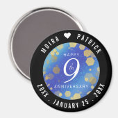 Aimant Élégant 9e anniversaire Mariage Lapis Lazuli (Recto/Verso)