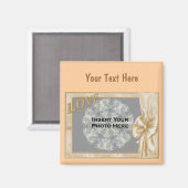 Aimant Élégant Amour Et Conception De Bow Photo (Recto/Verso)