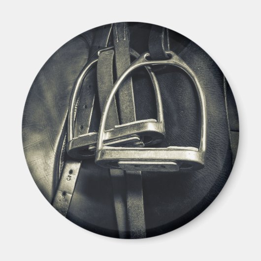 Aimant Élégant bâton d'argent sur selle d'équitation angl (Devant)