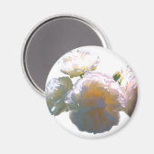 Aimant Elégant blanc pêche orange roses (Recto/Verso)