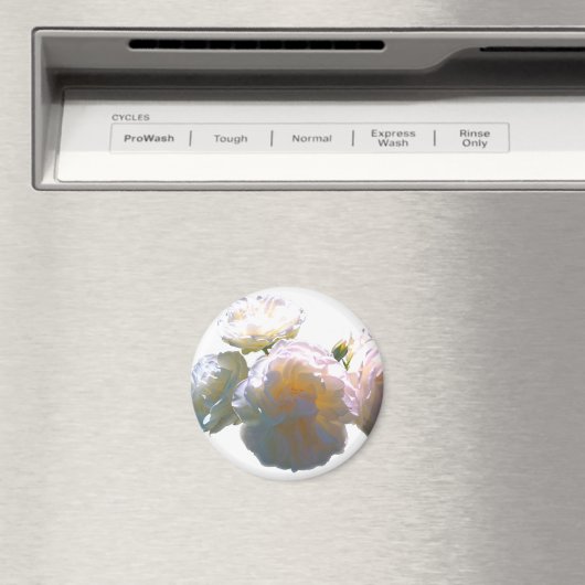 Aimant Elégant blanc pêche orange roses (In Situ (Lave-vaisselle))