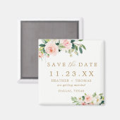 Aimant Élégant Blush Floral Enregistrer l'aimant de date (Recto/Verso)