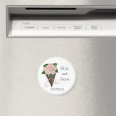 Aimant Élégant bouquet de mariage Enregistrer la date (In Situ (Lave-vaisselle))