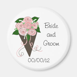 Aimant Élégant bouquet de mariage Save the Date