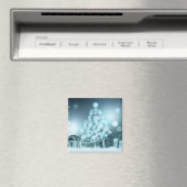 Aimant Élégant cadeau de Noël en Arbre Bleu (In Situ (Lave-vaisselle))