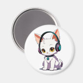 Aimant Élégant casque pour chats (Recto/Verso)