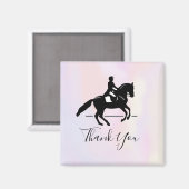 Aimant Elégant cavalier de Dressage sur Merci d'aquarelle (Recto/Verso)