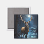 Aimant Elégant cerf de Bleu dans la rivière - Tranquille (Recto/Verso)