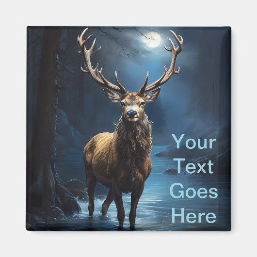 Aimant Elégant cerf de Bleu dans la rivière - Tranquille (Devant)