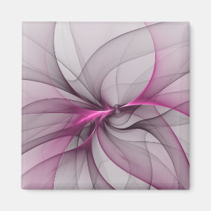 Aimant Elégant Chaos Moderne Abstrait rose Fractal Art