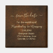 Aimant Élégant Chic Marron Foncé avec Accent Doré Enregis (Devant)