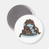 Aimant Élégant chocolat et gâteau bleu (Recto/Verso)