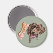 Aimant Elégant Chocolat Lab Chien Aquarelle Peinture (Recto/Verso)