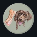 Aimant Elégant Chocolat Lab Chien Aquarelle Peinture<br><div class="desc">Il s'agit d'un dessin au crayon et d'une aquarelle d'un récupérateur de labrador au chocolat. Vous pouvez aussi voir une main tenant un biscuit qui dit "BON CHIEN" dessus.</div>