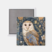 Aimant Élégant Chouette de la grange William Morris Inspi (Recto/Verso)