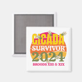 Aimant Élégant CICADA SURVIVOR 2024 Broods XIII XIX (Recto/Verso)