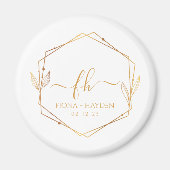 Aimant Élégant Classic Gold Monogramme Mariage initial (Devant)