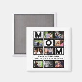 Aimant Elégant Custom Happy Mothers Day 9 Photo Collage (Recto/Verso)