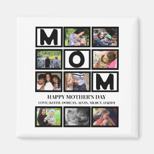 Aimant Elégant Custom Happy Mothers Day 9 Photo Collage