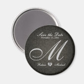 Aimant Élégant Damask Diamond Monogramme Enregistrer la d (Recto/Verso)