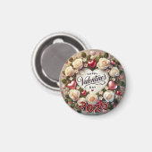 Aimant Elégant design de Saint Valentin avec Rose (Recto/Verso)