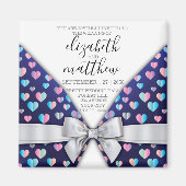 Aimant Elégant design moderne Bow and Heart Speckles (Devant)