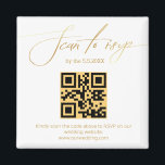 Aimant élégant écriture dorée rsvp qr code mariage<br><div class="desc">écriture moderne minimaliste dorée rsvp qr code mariage magnétique</div>