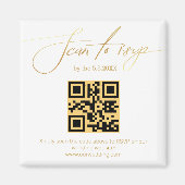 Aimant élégant écriture dorée rsvp qr code mariage (Devant)