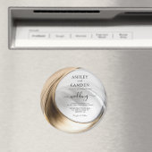 Aimant Elégant Faire-part de mariage or et argent (In Situ (Lave-vaisselle))