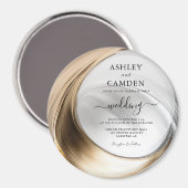 Aimant Elégant Faire-part de mariage or et argent (Recto/Verso)