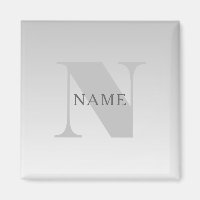 Élégant Faux Argent Gris Dégradé Monogramme Classi