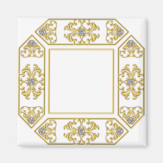 Aimant Elégant Faux Or et Diamant Faire votre propre aima (Devant)