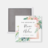 Aimant Elegant floral wedding favour magnet, wedding (Recto/Verso)