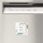 Aimant Elegant floral wedding favour magnet, wedding (In Situ (Lave-vaisselle))