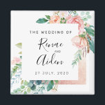 Aimant Elegant floral wedding favour magnet, wedding<br><div class="desc">Celebrate in style with this gorgeous floral magnet,  perfect for a spring or outdoor bridal shower,  wedding or engagement party.</div>