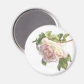 Aimant Élégant floutant rose floral blanc rose (Recto/Verso)